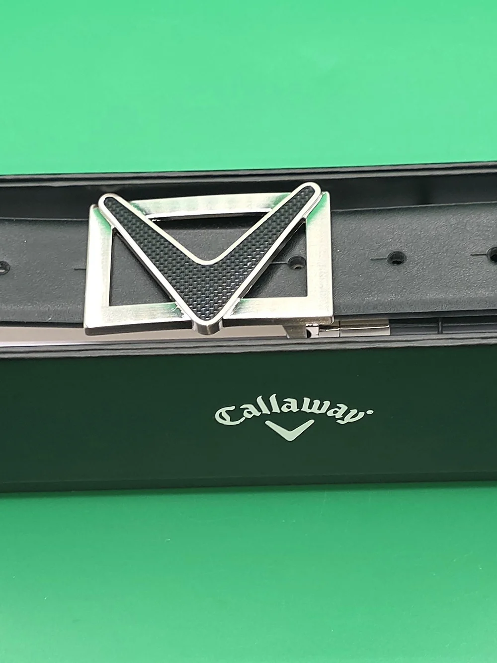 Callaway Men's Black Leather Belt - Size M (34-36) New In Box